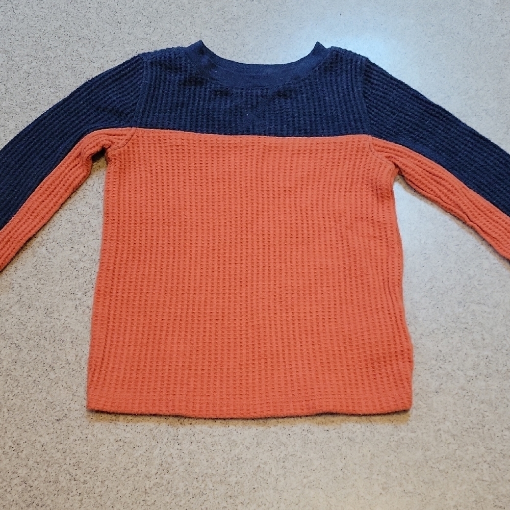 Old Navy Waffle Knit Sweater Size 2T Blue and Orange